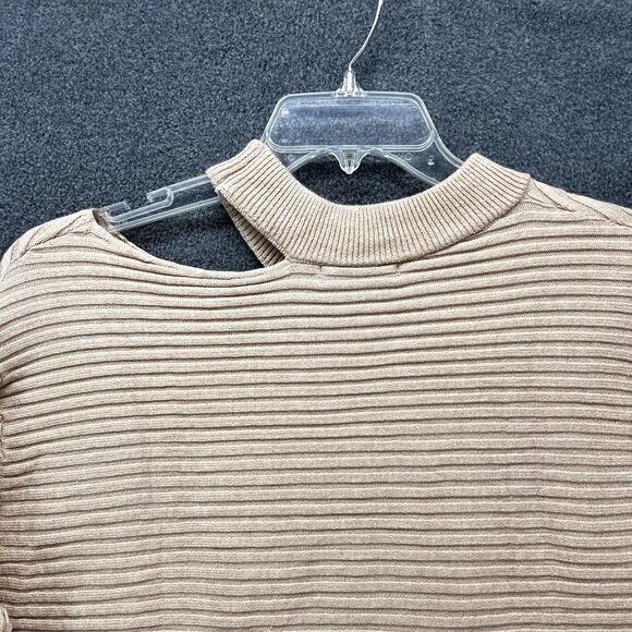 KIRUNDO Sweater Womens Small Cream Long Sleeves Casual Cold Shoulder - Picture 8 of 13